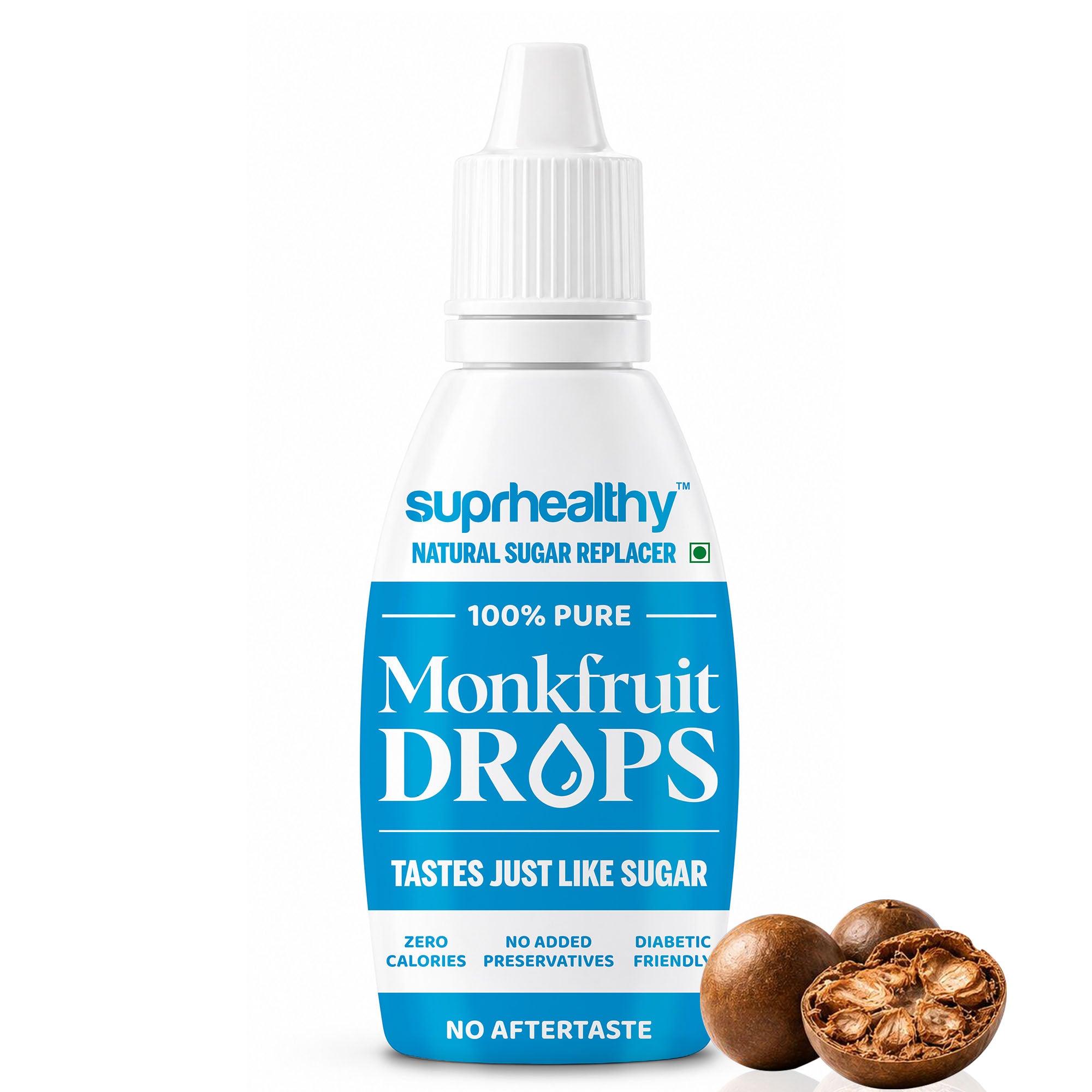 Suprhealthy Monk Fruit Drops in dropper bottle